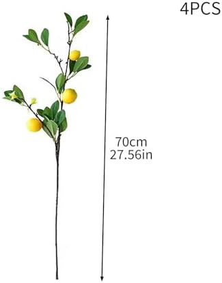 DULRLLY 4 Pcs Artificial Lemon Branches for Home Decor