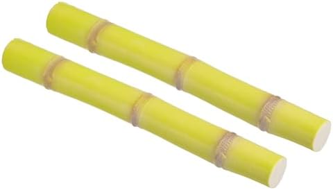PATIKIL 2 Pcs Artificial Green Sugarcane for Home Decor