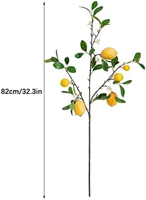 3Pcs Artificial Lemon Tree Branches for Vase Decor
