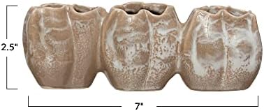 Creative Co Op Stoneware Pod Vase 3 Sections