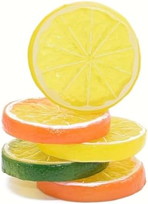 30pcs Artificial Lemon Slices Decor Yellow