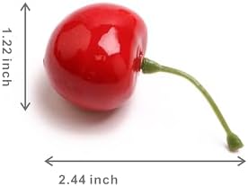 50PCS Realistic Artificial Red Cherries for Decorations