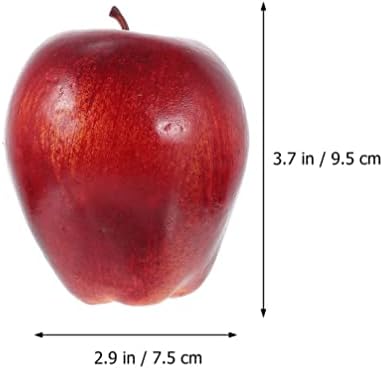 HOMSFOU 6pcs Artificial Red Apples for Decoration