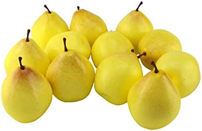 Jedfore 12 Pcs Lifelike Fake Yellow Pears Set
