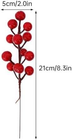 Red Fruit Flower Decoration Artificial Christmas Ornaments 20 Branches