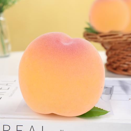 HUIANER Artificial Yellow Peaches 6PCS Decor Set