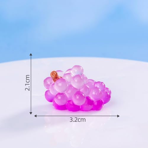 20 Pcs Glow In The Dark Mini Grapes Resin Decor