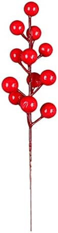 10Pcs Artificial Red Stems with Berries for Christmas Decor