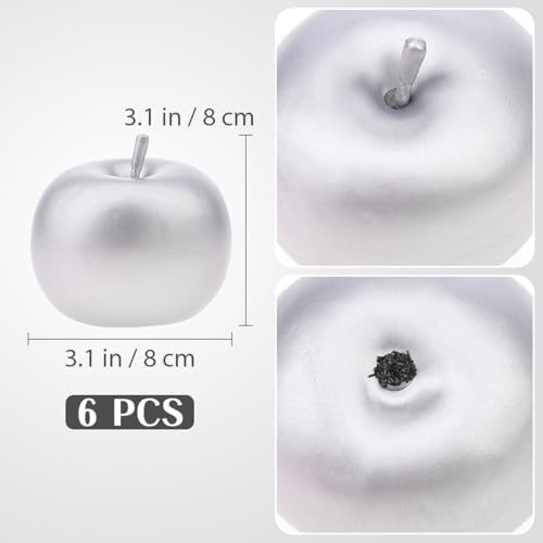 Gresorth 6 Piece Artificial Silver Apple Decor