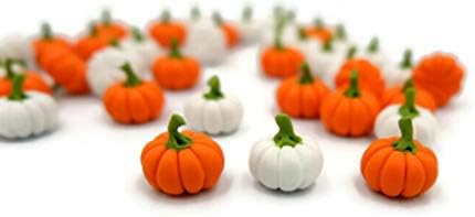 1shopforyou Mixed 20 pcs White and Orange Artificial Pumpkins