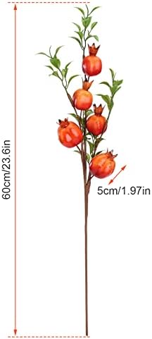 236 Inch Artificial Pomegranate Branch with Fruits and Leaves