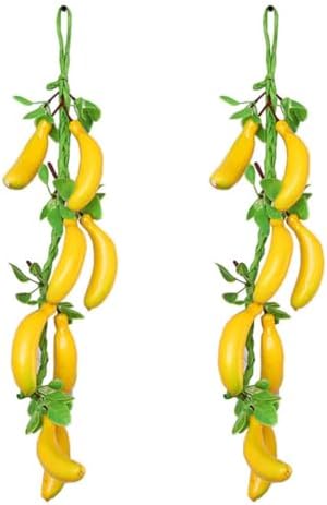 Veemoon Small Artificial Banana Hanging Decor 2pcs