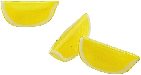 RLECS 10PCS Artificial Yellow Lemon Slices 3x15cm