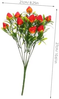 IMIKEYA Artificial Strawberry Branches 5pcs