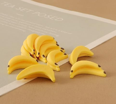 35Pcs Yellow Mini Plastic Artificial Bananas for Decor
