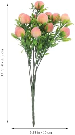 PRETYZOOM Artificial Peach Branches for Home Decoration Reusable 2pcs