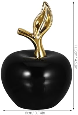 Cabilock Ceramic Apple Figurine Ornament Black