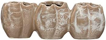 Creative Co Op Stoneware Pod Vase 3 Sections