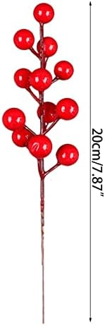 10Pcs Artificial Red Stems with Berries for Christmas Decor