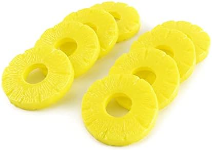 Realistic Artificial Pineapple Slices 8pcs Yellow Decor