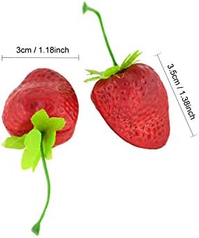 Jedfore Realistic Fake Strawberries 36 Pcs Set