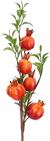 236 Inch Artificial Pomegranate Branch with Fruits and Leaves