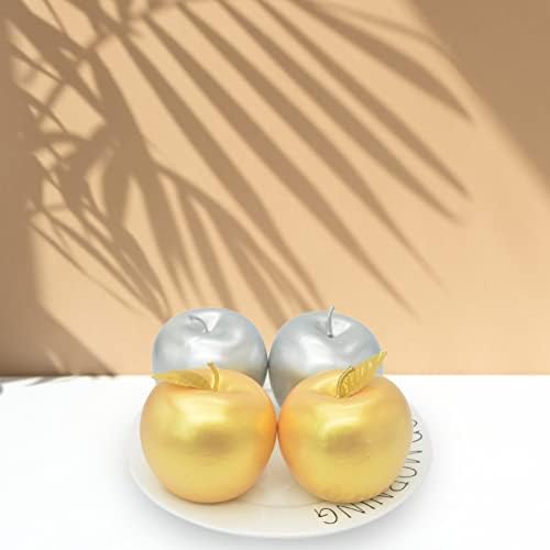 Artificial Gold and Silver Apples for Home Decor