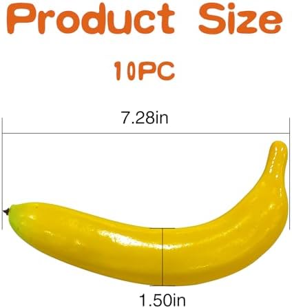 10PCS Artificial Bananas Lifelike Realistic Decoration