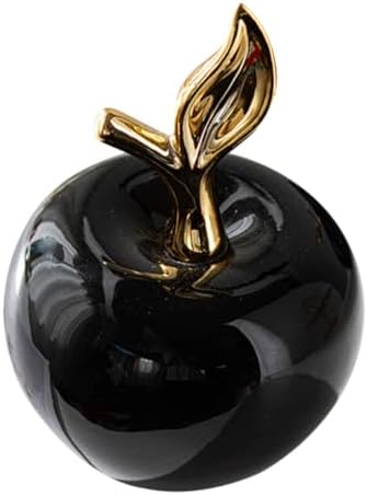 Lifelike Small Ceramic Apple Figurine for Home Office Decor