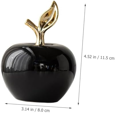 Lifelike Small Ceramic Apple Figurine for Home Office Decor