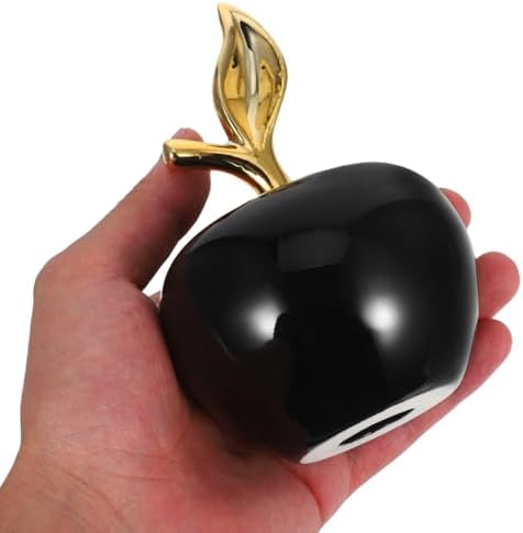 Cabilock Ceramic Apple Figurine Ornament Black