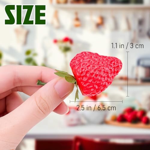 30 PCS Plastic Artificial Strawberries Realistic Decorations