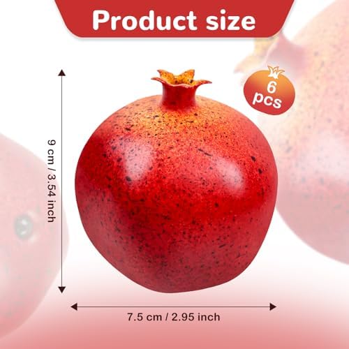 6pcs Artificial Pomegranate Decoration for Home Kitchen Wreath Party