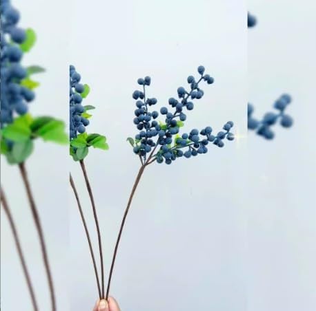 Pluzmecalm Blue Artificial Berries for Home Decor