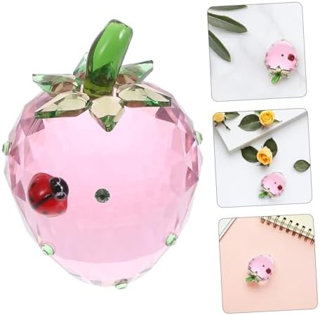 Zerodeko Crystal Strawberry Figurine Decor