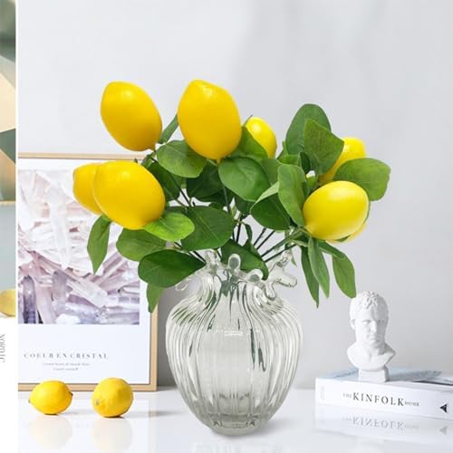 2Pcs Artificial Lemon Branches for Home Decor