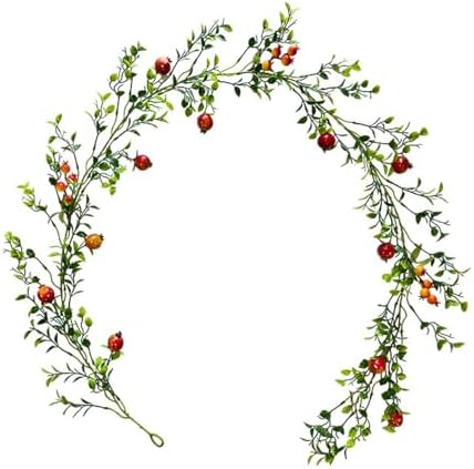 Belupai 62ft Artificial Orange Pomegranate Garland