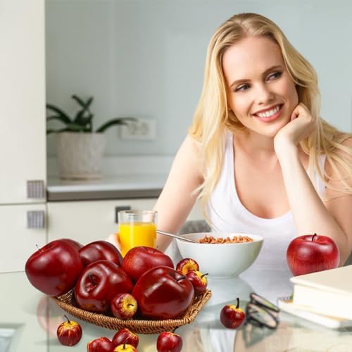 15 Pcs Artificial Apples Decor Set