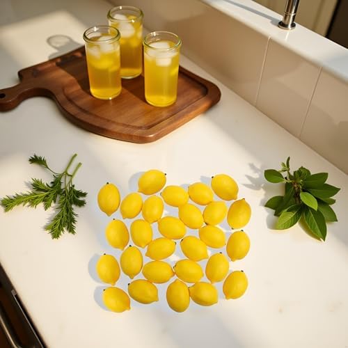 Jowxsx 6 Pieces Mini Artificial Lemons for Home Decor