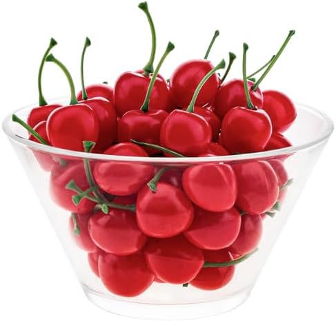 Gresorth 50pcs Artificial Red Cherry Decoration