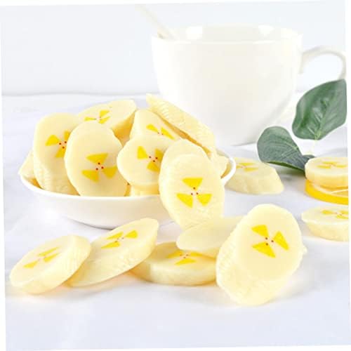 SAFIGLE 20 Pcs Fake Banana Slices Kitchen Decor Photography Props