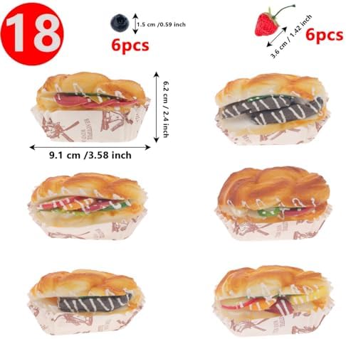 Woration 18pcs Artificial Fruit Set for Display and Photography