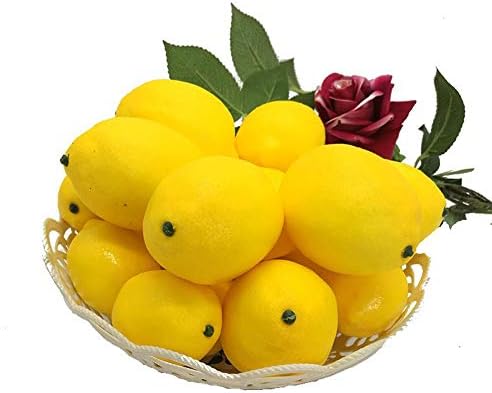 KABAKE Faux Yellow Lemons Artificial Fruit 10 Pack