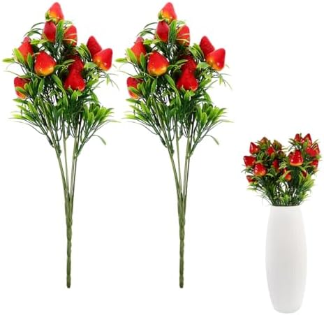 MAGICLULU 2pcs Artificial Strawberry Plants for Home Wedding Decor