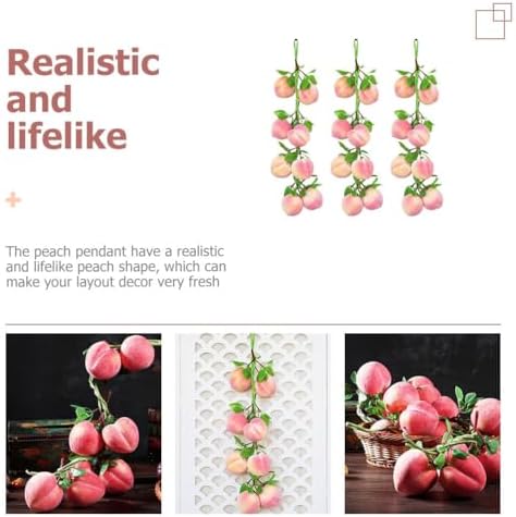 Operitacx 3pc Artificial Peach Clusters for Home Decor