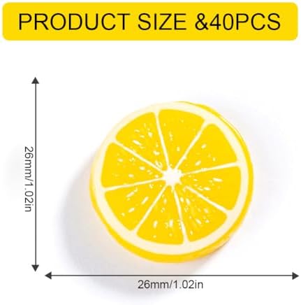 40PCS Realistic Artificial Lemon Slices for Decor