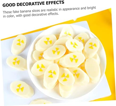 SAFIGLE 20 Pcs Fake Banana Slices Kitchen Decor Photography Props