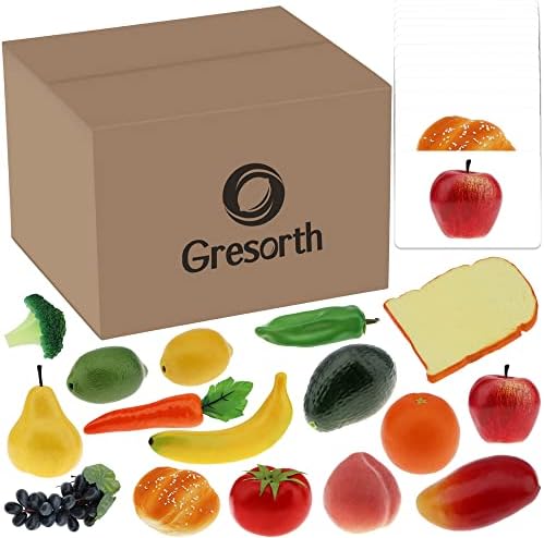 Gresorth 32pcs Play Food with Matching Cards Toy Set