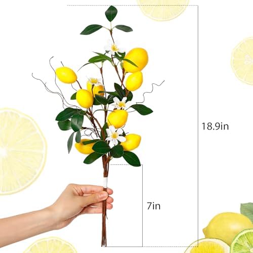 Giegxin 8-Piece Artificial Lemon Decor Bundle