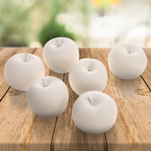 6PCS Artificial White Apple Decor for Home Kitchen Party